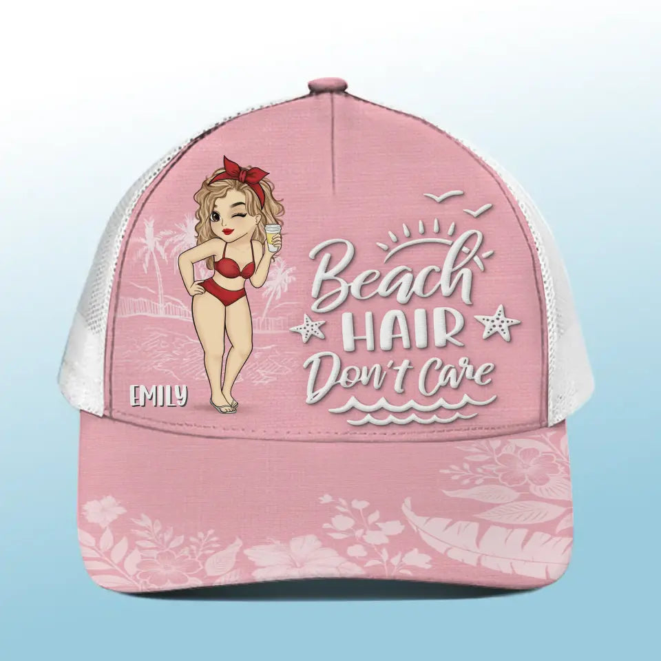 Je t'aime jusqu'à la plage et retour - Casquette de baseball personnalisée avec dos en maille, casquette de camionneur de baseball - Cadeau de vacances d'été pour meilleures amies, meilleures amies, sœurs