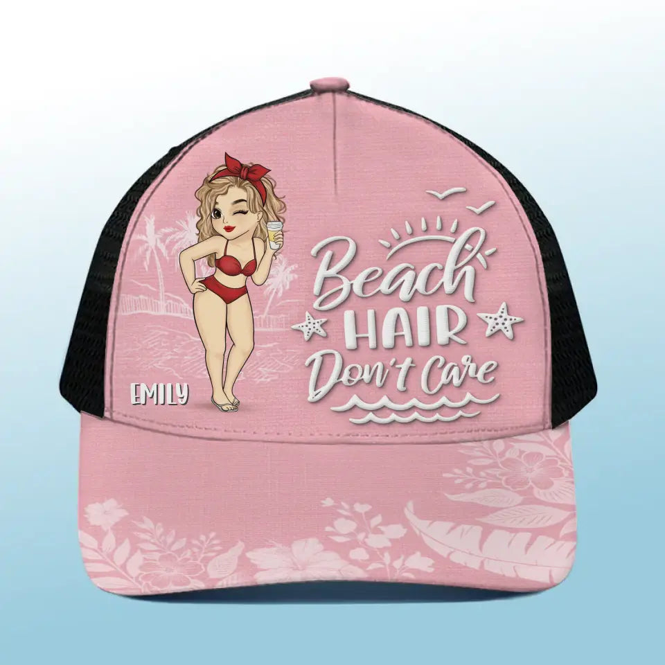 Je t'aime jusqu'à la plage et retour - Casquette de baseball personnalisée avec dos en maille, casquette de camionneur de baseball - Cadeau de vacances d'été pour meilleures amies, meilleures amies, sœurs