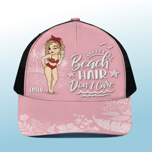 Je t'aime jusqu'à la plage et retour - Casquette de baseball personnalisée avec dos en maille, casquette de camionneur de baseball - Cadeau de vacances d'été pour meilleures amies, meilleures amies, sœurs