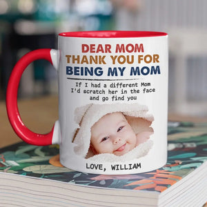 Photo personnalisée Merci d'être ma mère - Tasse personnalisée avec accents pour la famille - Cadeau pour les membres de la famille