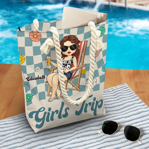 Beaches Booze Besties - Sac de plage personnalisé Bestie - Cadeau de vacances d'été pour meilleures amies, meilleures amies, sœurs