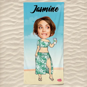 Serviette de plage personnalisée avec photo « Appelez-moi sur mon téléphone » - Cadeau pour les vacances d'été, un anniversaire, une fête à la piscine, pour mari, femme et famille