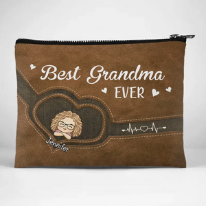 Meilleure grand-mère de tous les temps - Trousse de maquillage personnalisée pour la famille - Cadeau pour maman et grand-mère