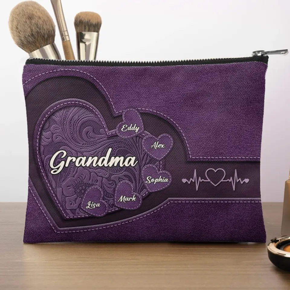 Devenir grand-mère, c'est merveilleux ! Trousse de maquillage personnalisée pour la famille ! Cadeau pour maman et grand-mère