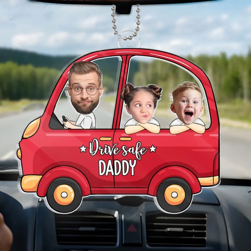 Photo personnalisée « C'est l'heure de notre sortie scolaire » - Ornement de voiture personnalisé en famille - Forme personnalisée en acrylique - Cadeau pour les membres de la famille