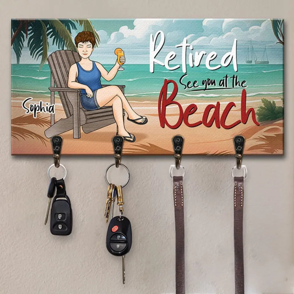 À bientôt à la plage ! Porte-clés personnalisé pour la maison, cadeau de pendaison de crémaillère pour grand-mère