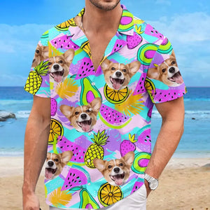 T-shirt hawaïen unisexe personnalisé avec photo d'animaux de compagnie pour les journées chaudes - Cadeau idéal pour les vacances d'été, les propriétaires d'animaux et les amoureux des animaux