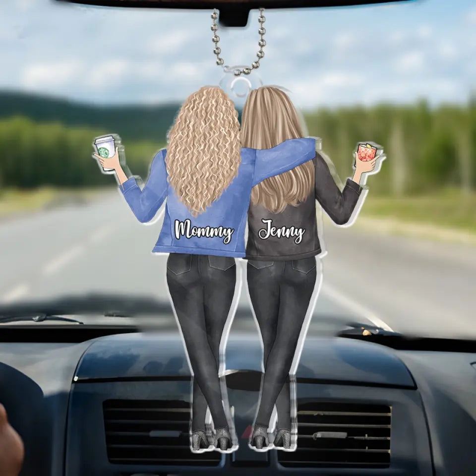 Une mère est la meilleure amie de sa fille - Décoration de voiture personnalisée en acrylique - Cadeau pour maman et fille