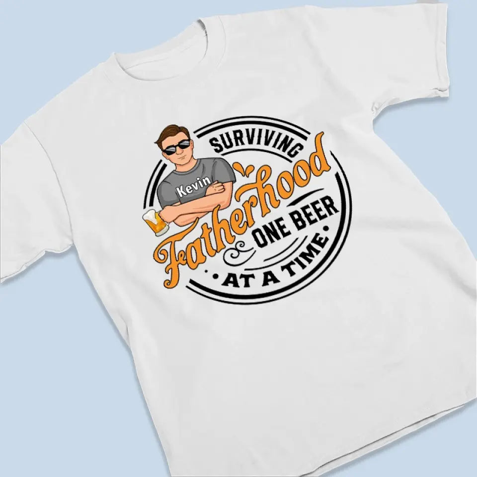 Une bière à la fois - T-shirt unisexe personnalisé pour la famille, sweat à capuche, sweat-shirt - Cadeau pour papa