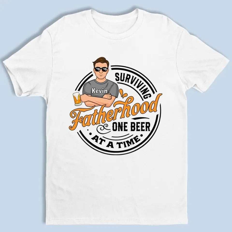 Une bière à la fois - T-shirt unisexe personnalisé pour la famille, sweat à capuche, sweat-shirt - Cadeau pour papa