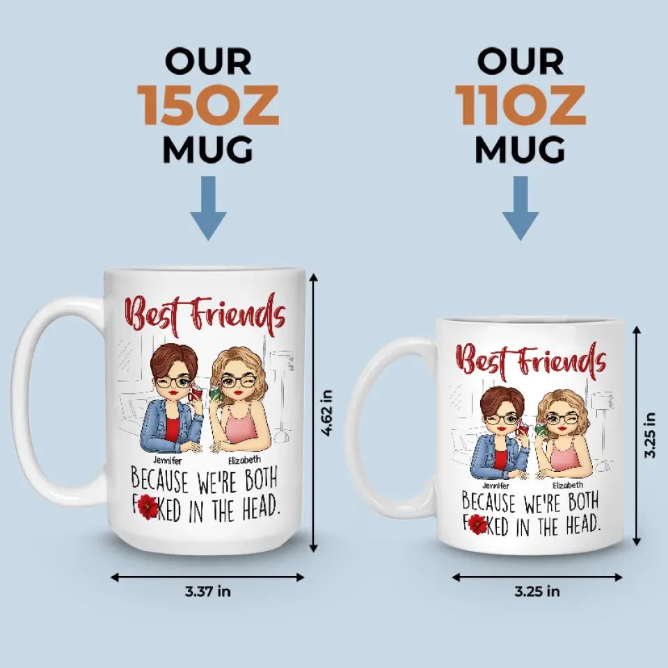 Le bonheur nous va bien - Mug personnalisé Bestie - Cadeau pour meilleures amies, meilleures amies, sœurs
