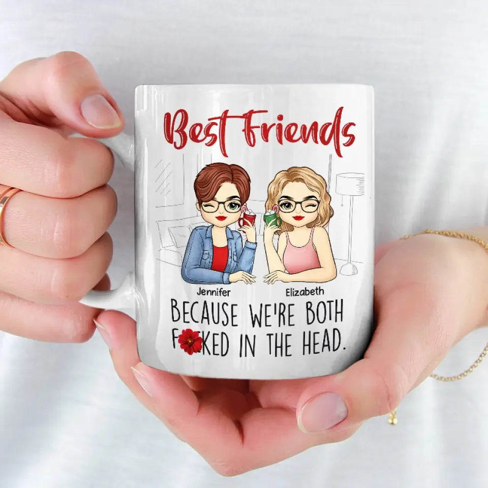 Le bonheur nous va bien - Mug personnalisé Bestie - Cadeau pour meilleures amies, meilleures amies, sœurs