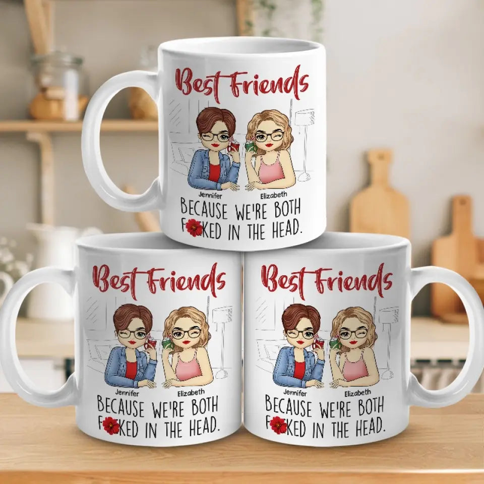 Le bonheur nous va bien - Mug personnalisé Bestie - Cadeau pour meilleures amies, meilleures amies, sœurs