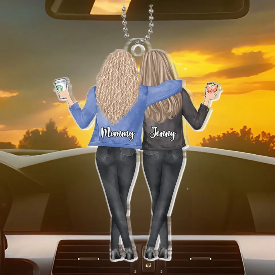 Une mère est la meilleure amie de sa fille - Décoration de voiture personnalisée en acrylique - Cadeau pour maman et fille