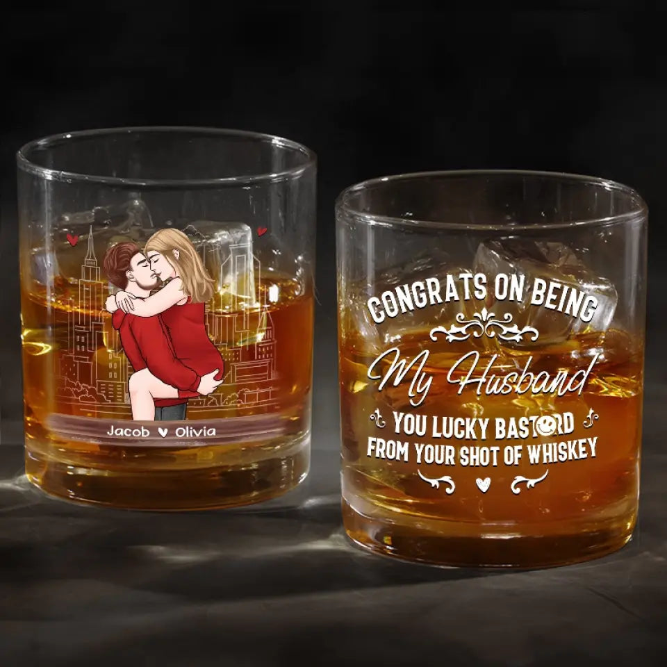 Votre verre de whisky vous aime - Verre à whisky personnalisé pour couple - Cadeau pour mari et femme, anniversaire
