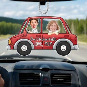 Photo personnalisée « Partons en voyage ensemble » - Ornement de voiture personnalisé en famille - Forme personnalisée en acrylique - Cadeau pour maman, fille, fils