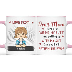 Un jour, nous vous rendrons la pareille - Tasse personnalisée avec accents pour la famille - Cadeau pour les membres de la famille