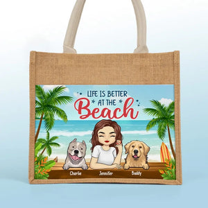 Meilleure maman de chien au monde - Sacs fourre-tout personnalisés pour chien, sacs fourre-tout en jute, sacs de plage - Cadeau pour propriétaires et amoureux des animaux