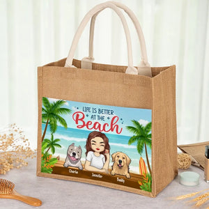 Meilleure maman de chien au monde - Sacs fourre-tout personnalisés pour chien, sacs fourre-tout en jute, sacs de plage - Cadeau pour propriétaires et amoureux des animaux