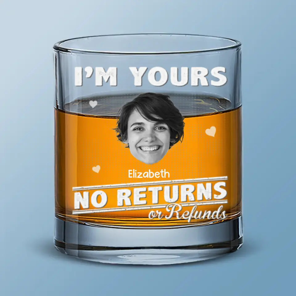 Verre à whisky personnalisé avec photo (pas de retour autorisé) - Cadeau pour couple, anniversaire