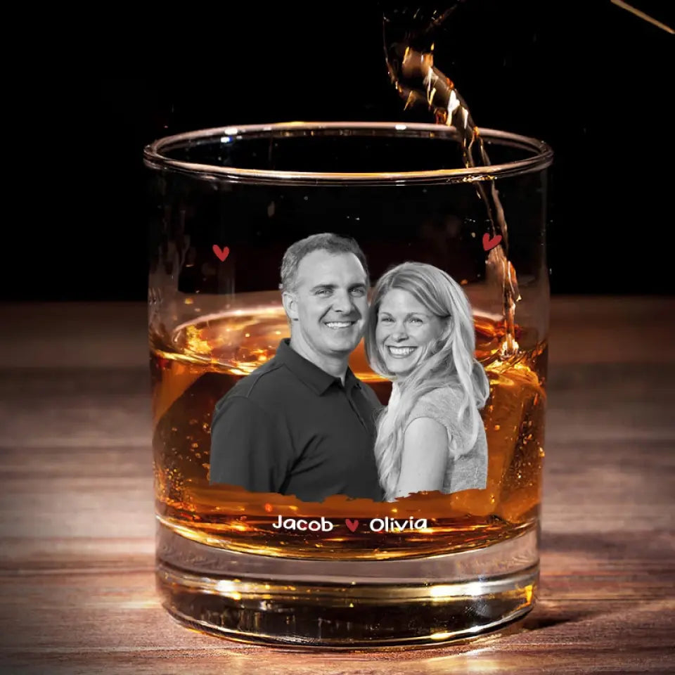 Photo personnalisée « Félicitations pour être mon mari » - Verre à whisky personnalisé pour couple - Cadeau pour mari et femme, anniversaire