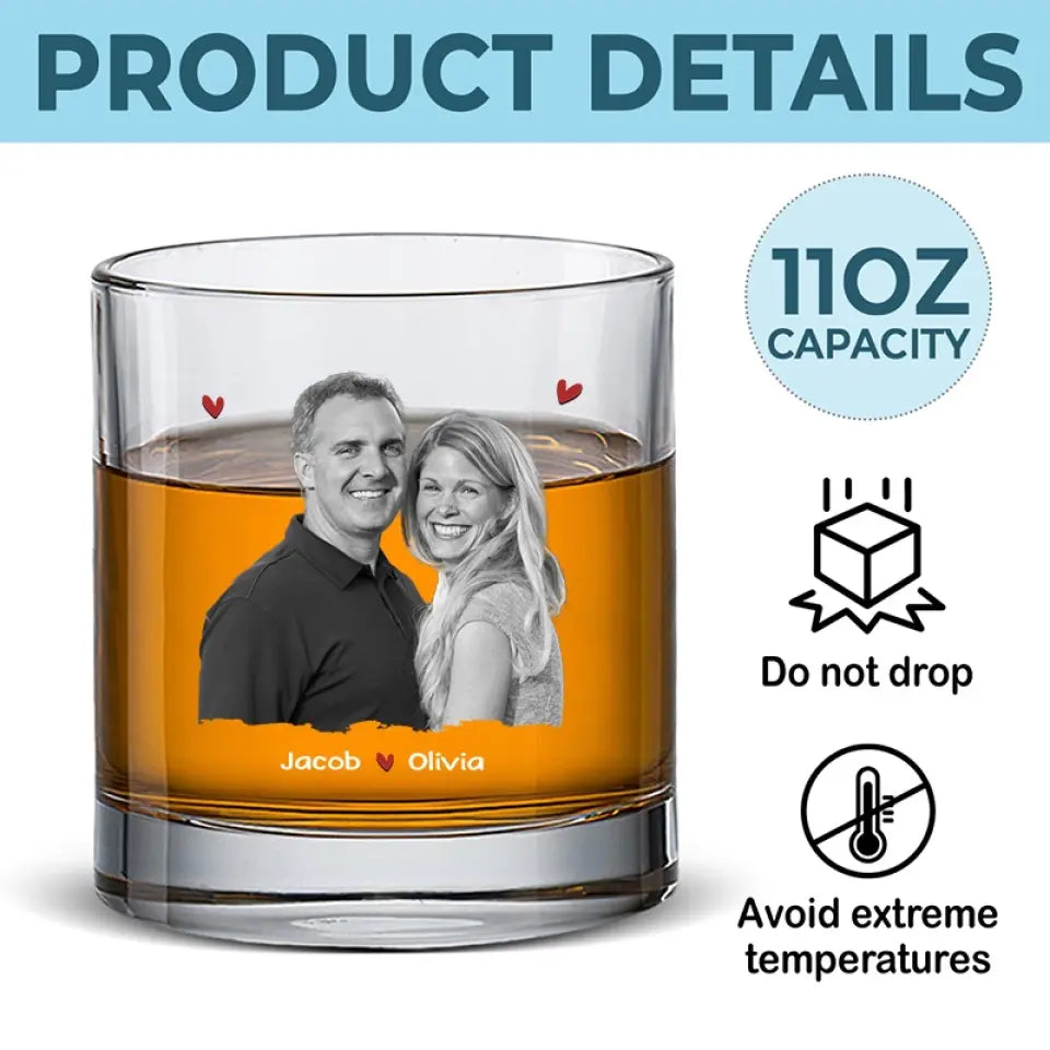 Photo personnalisée « Félicitations pour être mon mari » - Verre à whisky personnalisé pour couple - Cadeau pour mari et femme, anniversaire