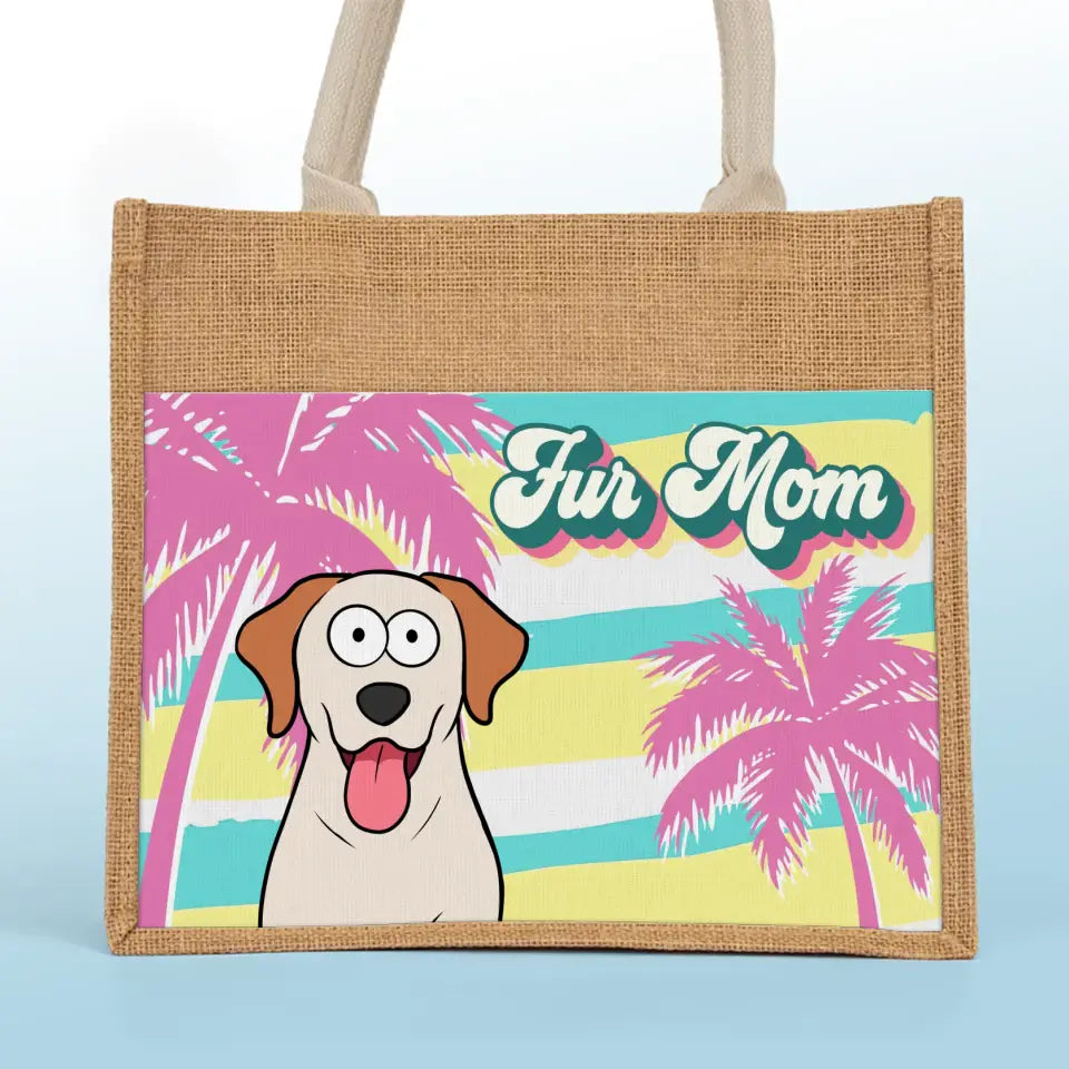 Fourrure Maman - Sacs fourre-tout personnalisés pour chiens et chats, sacs fourre-tout en jute, sacs de plage - Cadeau pour propriétaires et amoureux des animaux