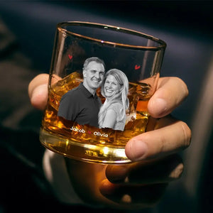 Photo personnalisée « Félicitations pour être mon mari » - Verre à whisky personnalisé pour couple - Cadeau pour mari et femme, anniversaire