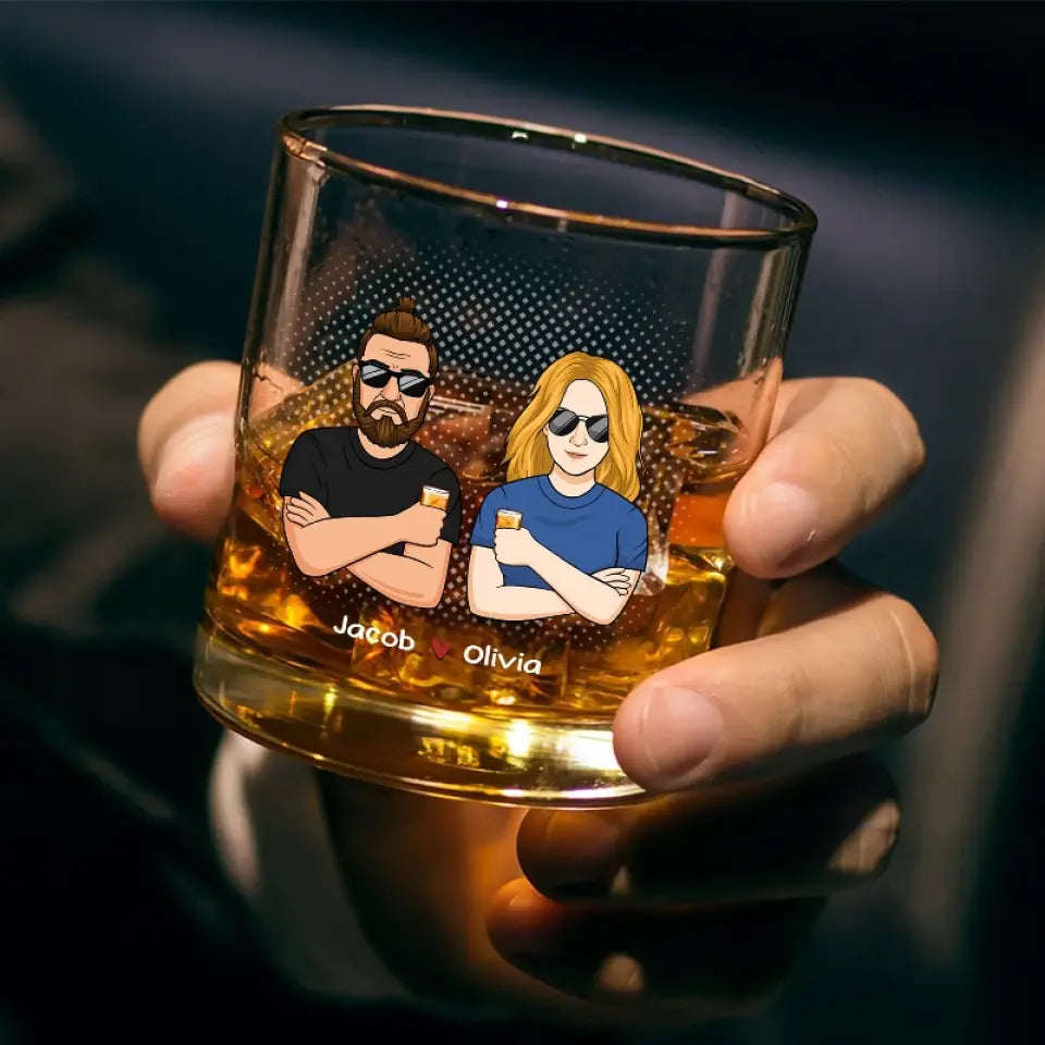 Je suis toujours ton verre de whisky - Verre à whisky personnalisé pour couple - Cadeau pour mari et femme, anniversaire