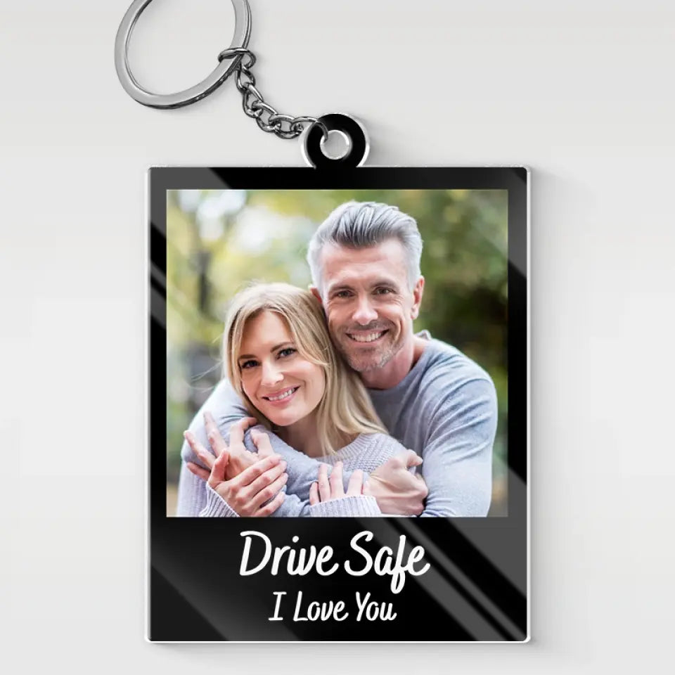 Porte-clés photo personnalisé en acrylique avec photo « L'amour est la beauté de l'âme » - Cadeau pour couple, anniversaire