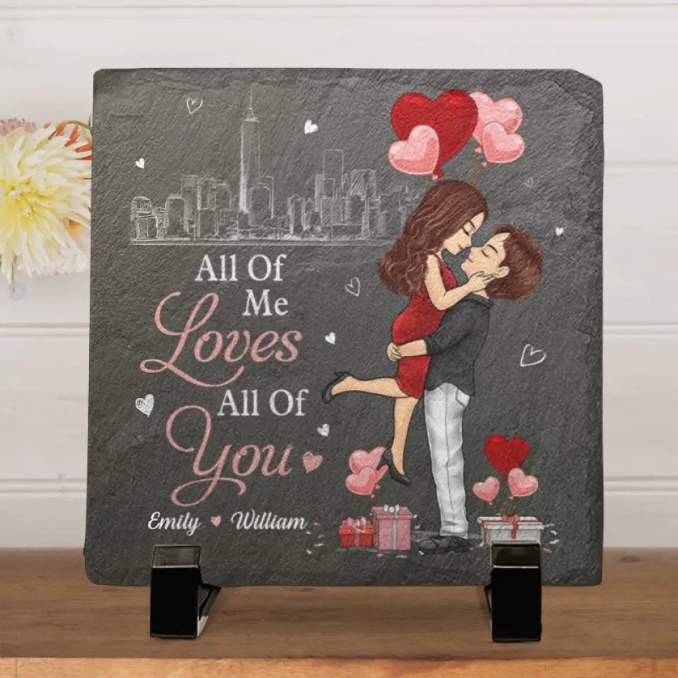 Mon histoire d'amour préférée est la nôtre - Pierre carrée personnalisée avec support pour couple - Cadeau pour mari et femme, anniversaire