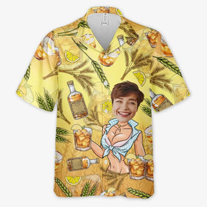 Photo personnalisée L'été a toujours été ma saison préférée - T-shirt hawaïen tropical unisexe personnalisé pour couple - Cadeau de vacances d'été, cadeau pour mari et femme, anniversaire