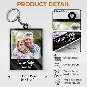 Porte-clés photo personnalisé en acrylique avec photo « L'amour est la beauté de l'âme » - Cadeau pour couple, anniversaire