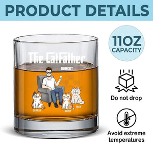 Dormez tard, amusez-vous, soyez sauvage et buvez du whisky - Verre à whisky personnalisé chat - Cadeau pour propriétaires d'animaux et amoureux des animaux
