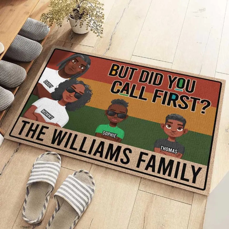Mais avez-vous appelé en premier ? Tapis décoratif personnalisé pour la maison - Cadeau de pendaison de crémaillère pour les membres de la famille