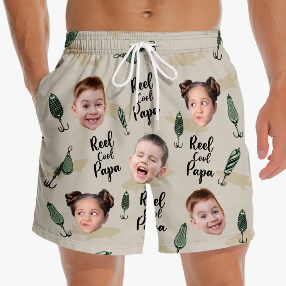 Short de plage hawaïen tropical personnalisé pour homme - Cadeau de vacances d'été pour papa et grand-père