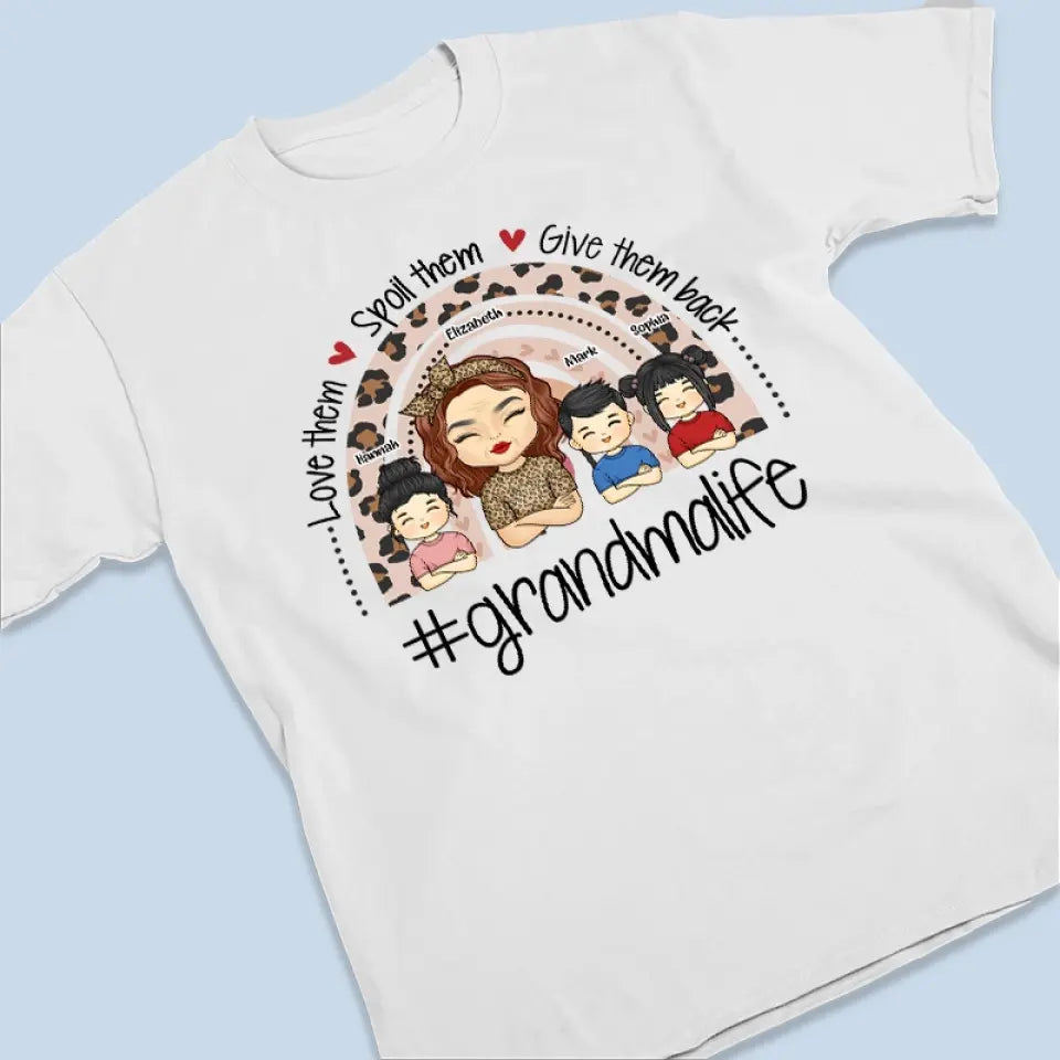 Aimez-les, gâtez-les, rendez-leur la pareille ! T-shirt, sweat à capuche, sweat-shirt unisexe personnalisé pour la famille - Cadeau pour maman, grand-mère