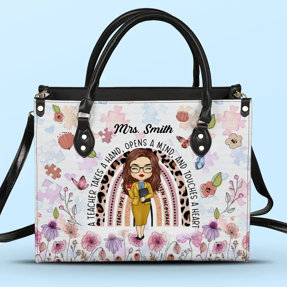 L'influence d'un enseignant dépasse la salle de classe - Sac à main en cuir personnalisé pour enseignant - Cadeau pour enseignant