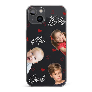 Photo personnalisée « Je t'aime tellement » - Coque de téléphone transparente personnalisée pour famille - Cadeau pour maman, grand-mère