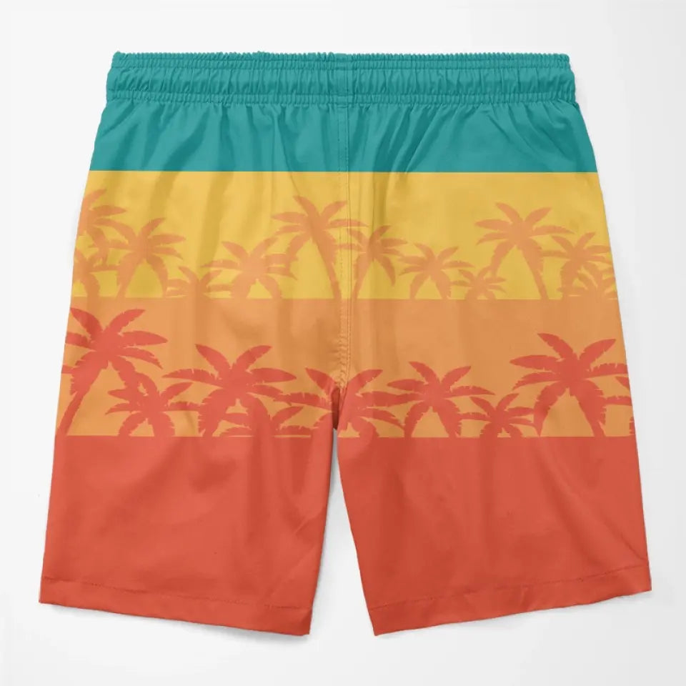 Photo personnalisée « I'm Bae » - Short de plage hawaïen tropical personnalisé et amusant pour couple - Cadeau de vacances d'été, cadeau de fête d'anniversaire pour mari et femme, anniversaire
