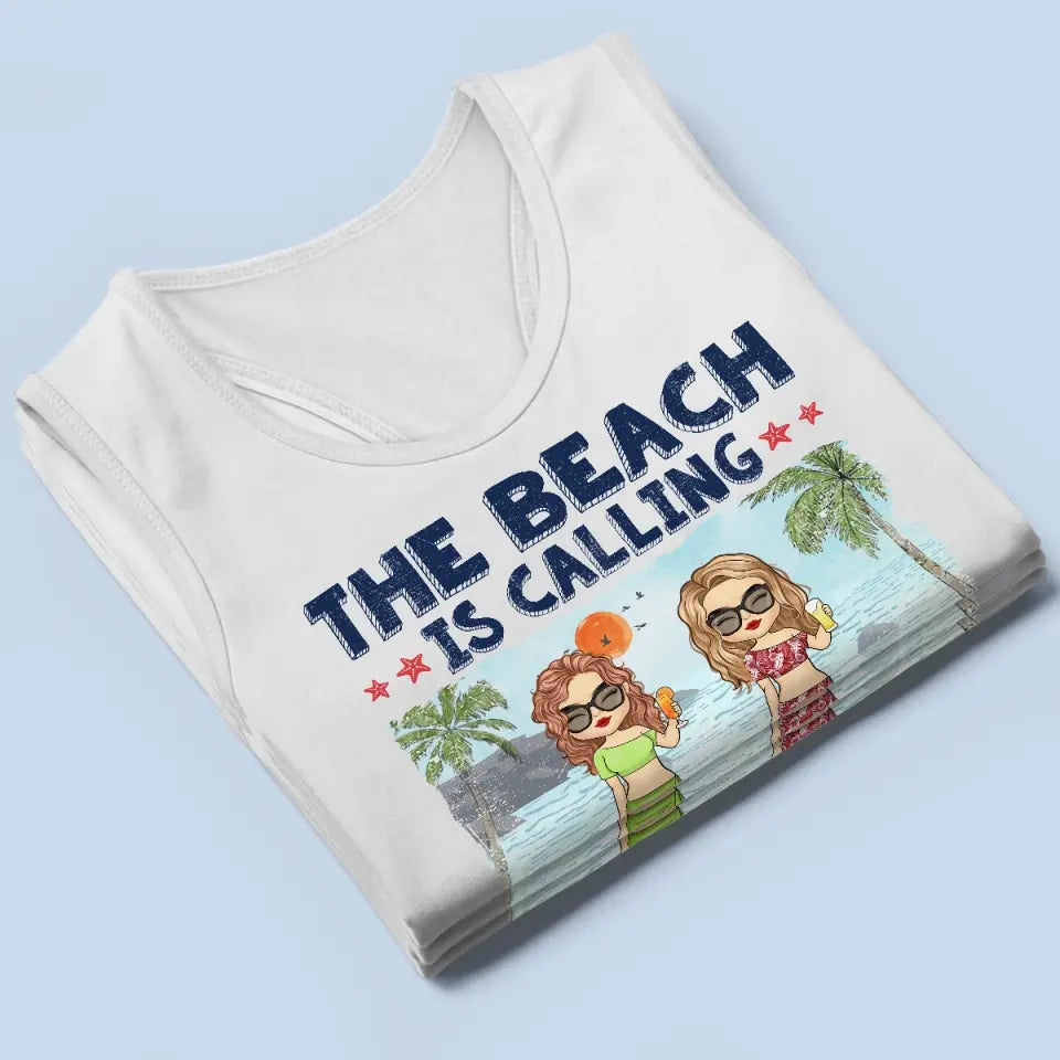 La plage t'appelle - Débardeur dos nageur personnalisé pour meilleure amie - Cadeau pour meilleures amies, meilleures amies, sœurs