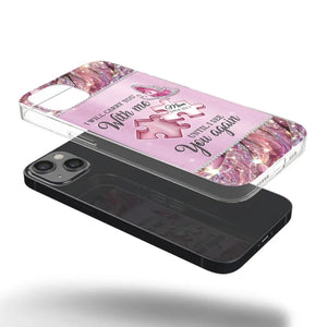 Un morceau de mon cœur vit au paradis - Étui de téléphone transparent personnalisé commémoratif - Cadeau de condoléances pour les membres de la famille