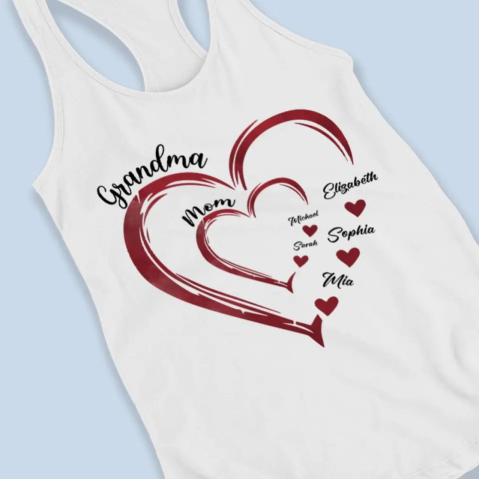 An Amazing Journey Of A Mother - Family Personalized Custom Racer Back Tank Top - Gift For Mom, Grandma