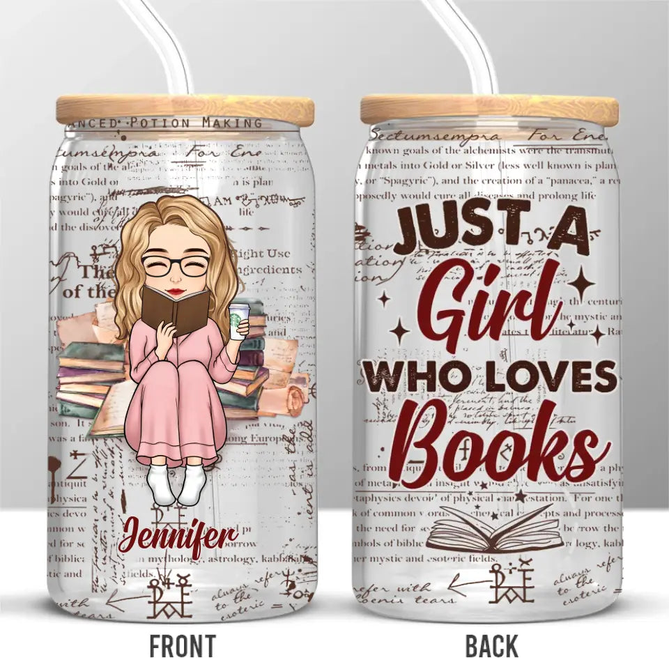 Elle est une rat de bibliothèque - Tasse en verre personnalisée pour les amoureux des livres, tasse à café glacé - Cadeau pour les amoureux des livres