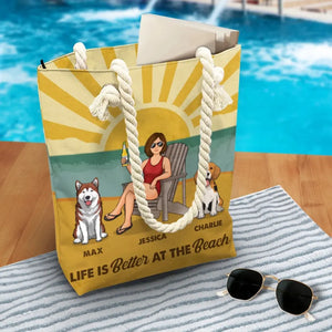 Sac de plage personnalisé pour chien - Cadeau idéal pour les vacances d'été, pour les propriétaires et les amoureux des animaux