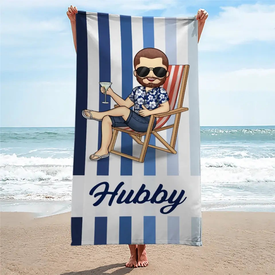 Couchers de soleil et âmes sœurs - Serviette de plage personnalisée pour couple - Cadeau de vacances d'été pour mari et femme, anniversaire