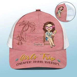 Mangez bien, voyagez souvent - Casquette de baseball personnalisée avec dos en maille, casquette de camionneur de baseball - Cadeau de vacances d'été pour meilleures amies, meilleures amies, sœurs