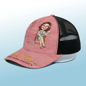 Mangez bien, voyagez souvent - Casquette de baseball personnalisée avec dos en maille, casquette de camionneur de baseball - Cadeau de vacances d'été pour meilleures amies, meilleures amies, sœurs