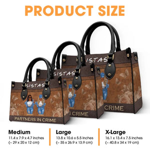 Partenaires de crime - Sac à main en cuir personnalisé pour meilleure amie - Cadeau pour meilleures amies, meilleures amies, sœurs