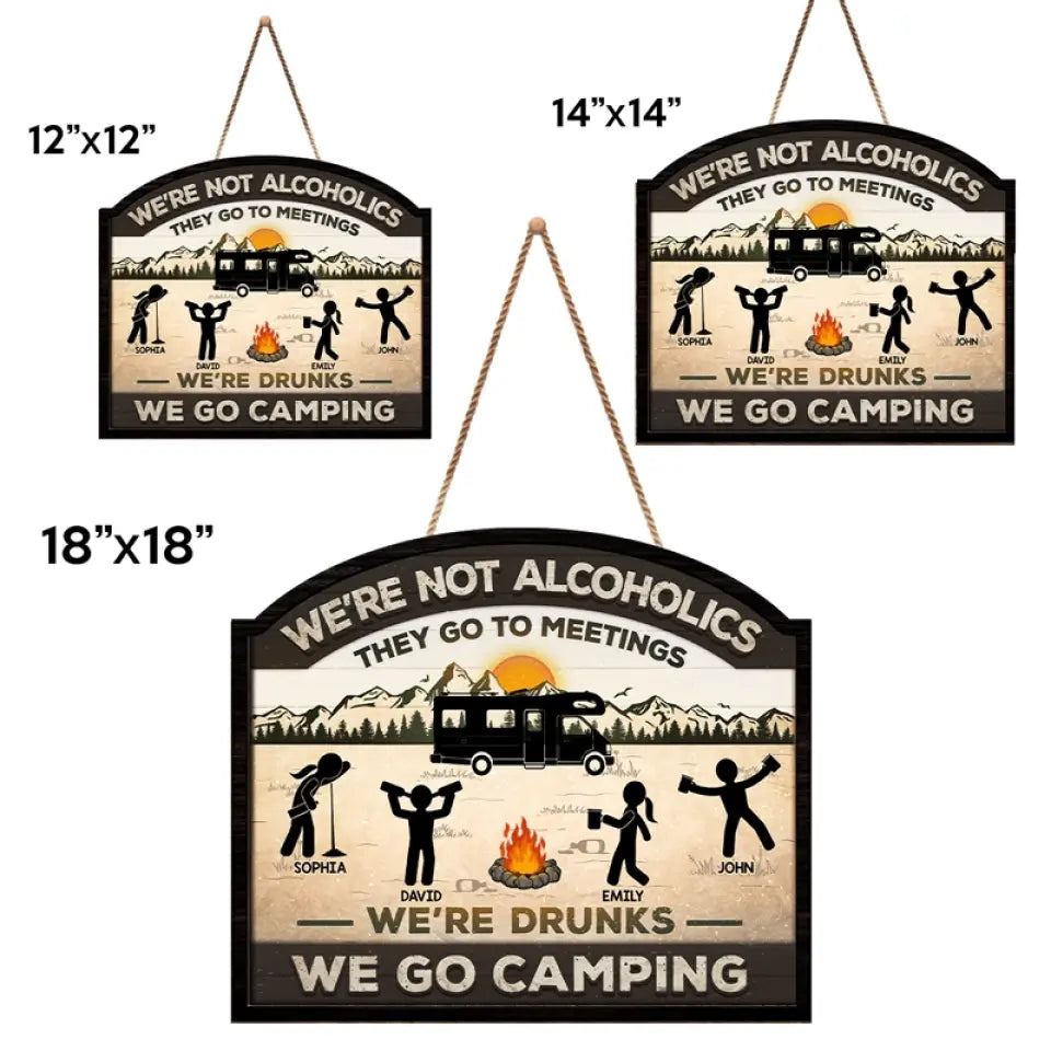Ce côté du camping - Panneau en bois personnalisé pour décoration d'intérieur - Cadeau de pendaison de crémaillère pour les meilleurs amis, les meilleures amies et les amateurs de camping